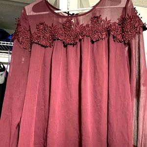 Sheer long sleeved shirt